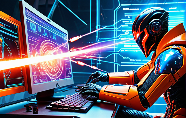 **A vibrant, dynamic scene inside cyberspace, showcasing Supertron using his data stream manipulation ability. Code streams flow around him as he rewrites enemy code, turning their digital weapons against them. High-tech, futuristic aesthetic.**